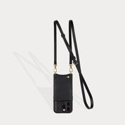 Emma Pebble Leather Crossbody Bandolier - Black/Gold