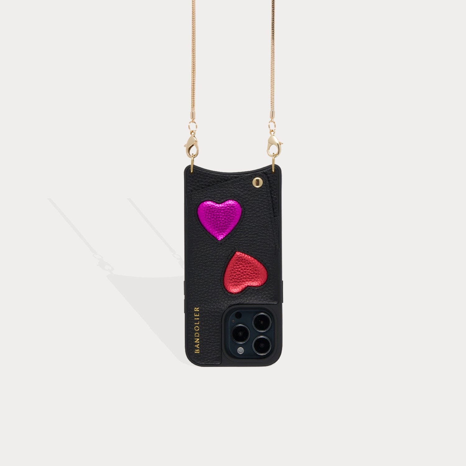 Gia Crossbody Bandolier - Black Heart/Gold