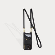 Emma Pebble Leather Crossbody Bandolier - Black/Gold