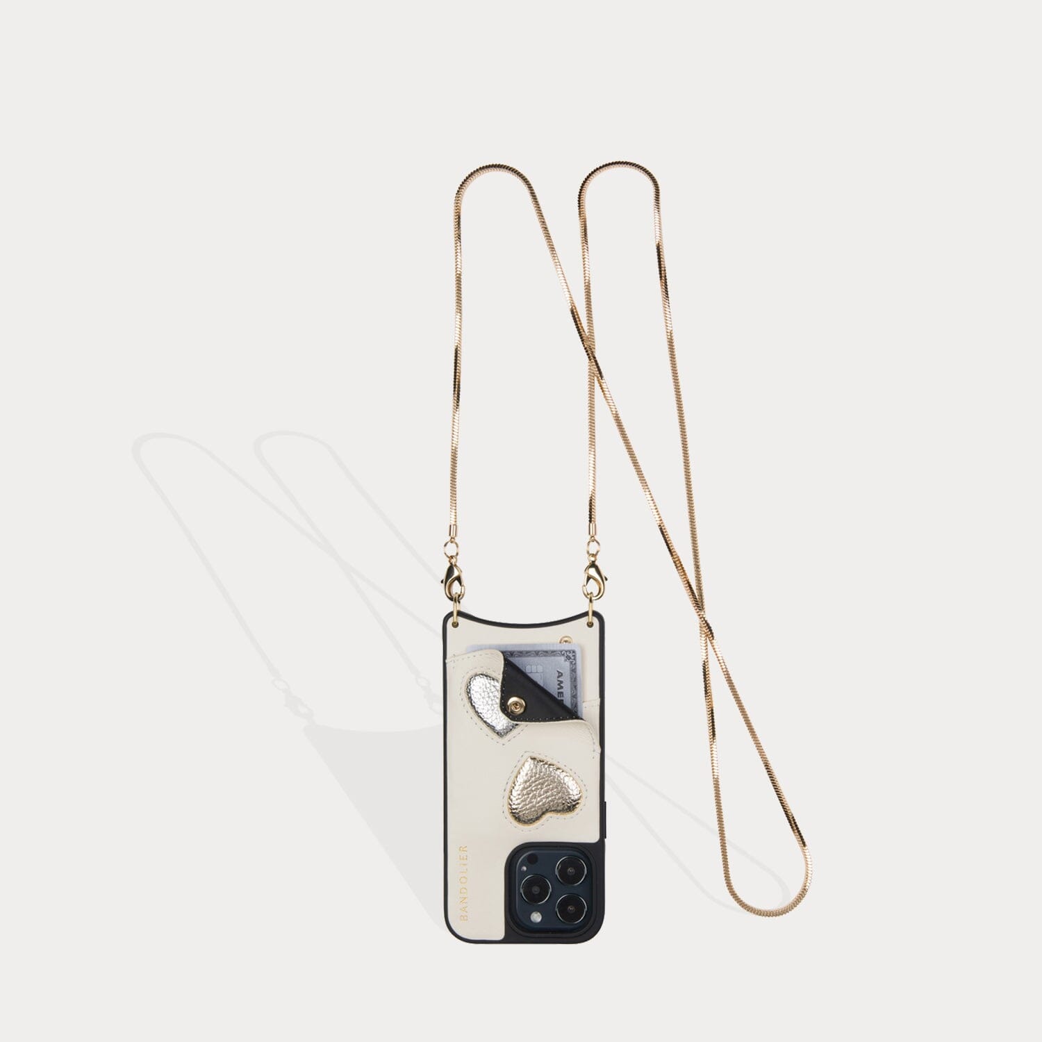Gia Crossbody Bandolier - Heart Ivory/Gold