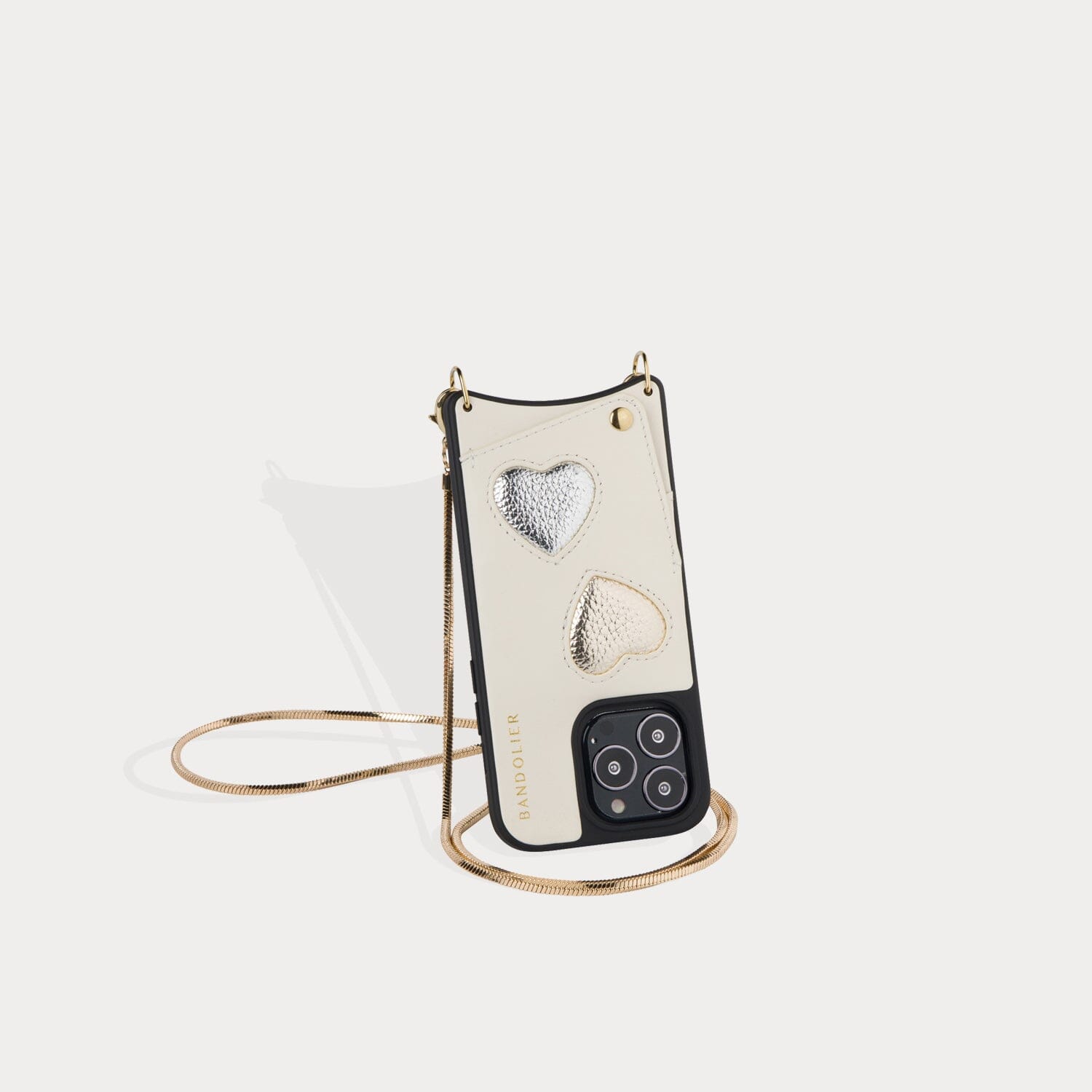 Gia Crossbody Bandolier - Heart Ivory/Gold