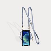 Willa Cloud Crossbody Bandolier - Metallic Powder Blue/Gold