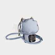 Willa Cloud Crossbody Bandolier - Metallic Powder Blue/Gold