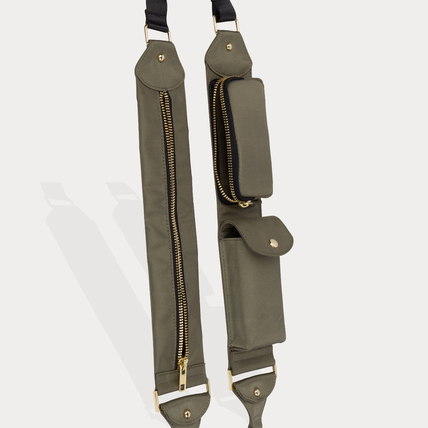 Billie Nylon Utility Crossbody with Case - Army Green/Gold