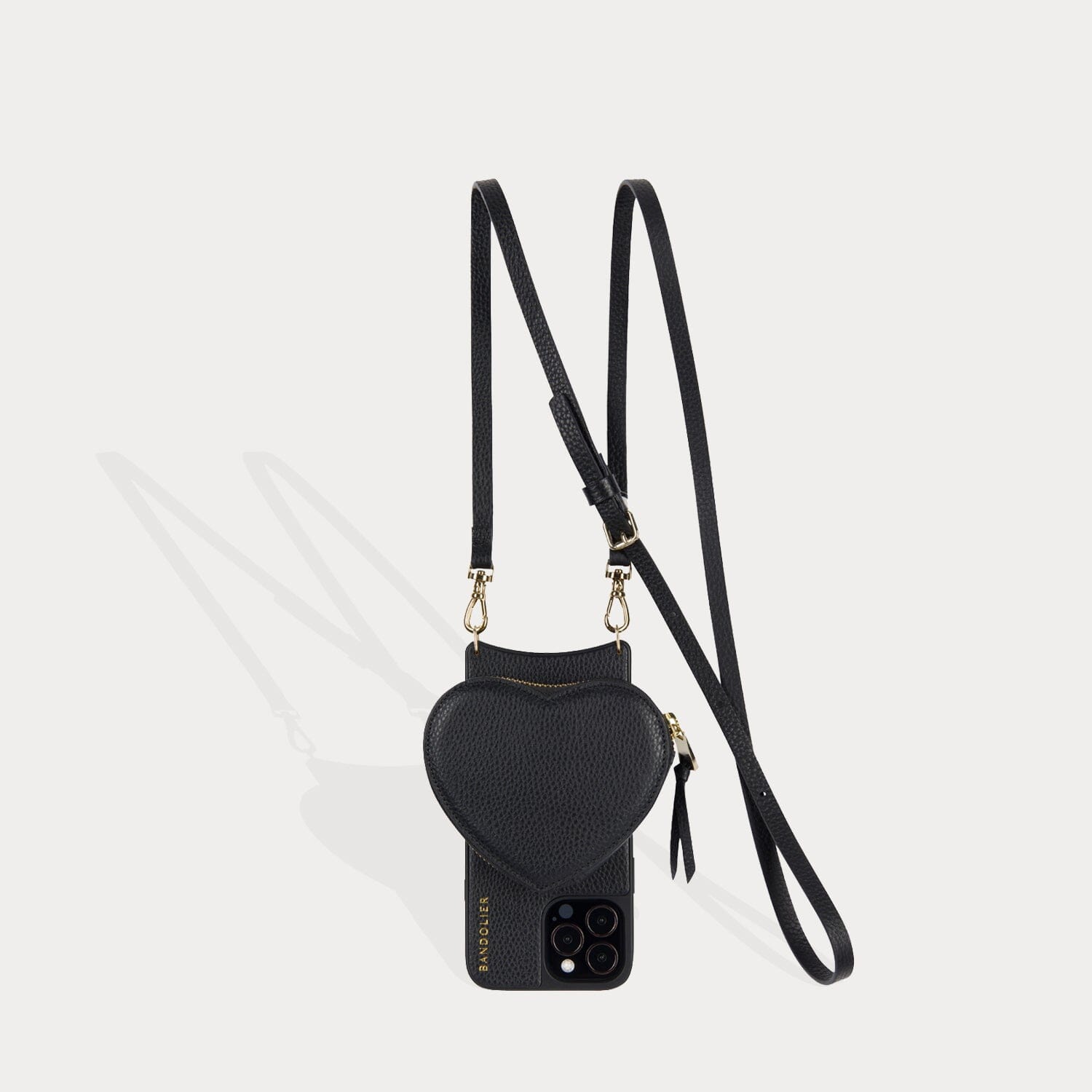 Willa Heart Crossbody Bandolier - Black/Gold