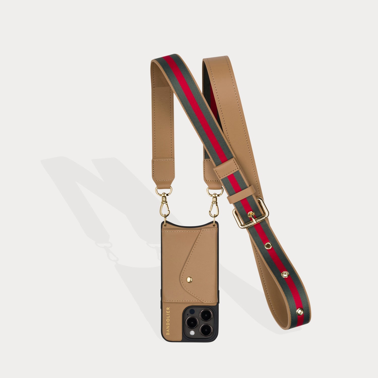 Kimberly Adjustable Crossbody Bandolier - Tan/Gold