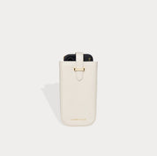 Slip Top Pebble Leather Holster - Ivory/Gold