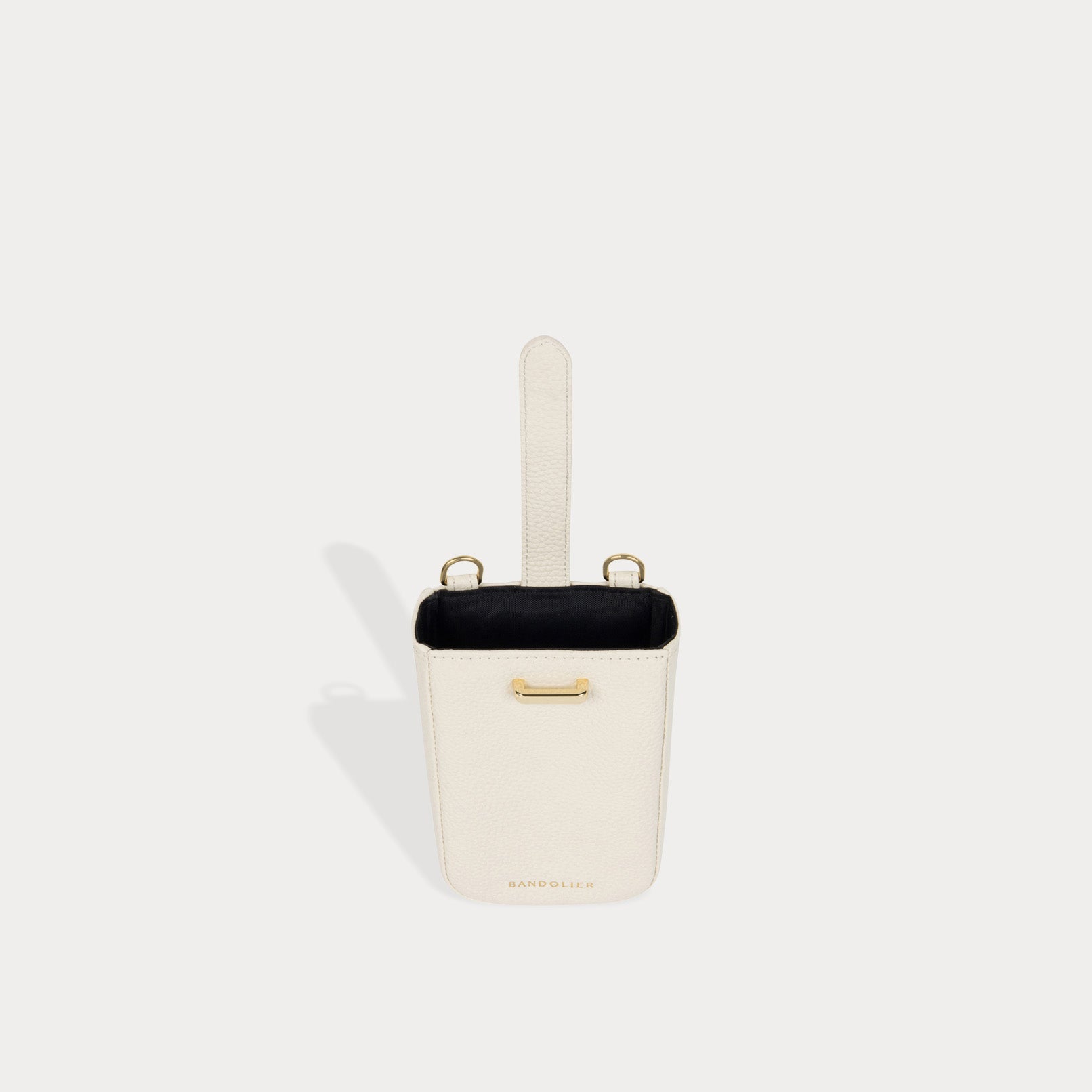 Slip Top Pebble Leather Holster - Ivory/Gold