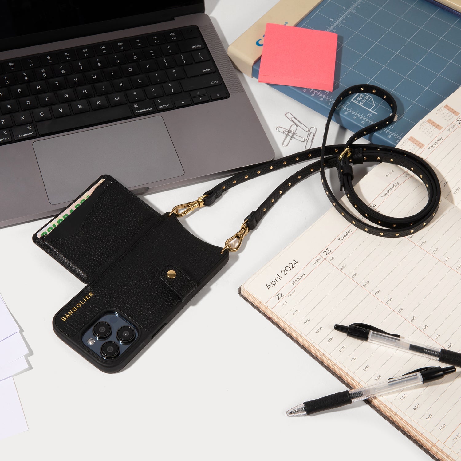 Nicole MagSafe Charging Crossbody Bandolier - Black/Gold