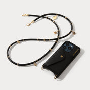 Reign Side Slot Leather Crossbody Bandolier - Black/Gold