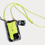 Donna Side Slot Crossbody Bandolier - Neon Yellow/Gold