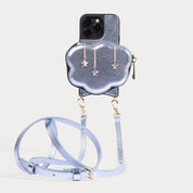 Willa Cloud Crossbody Bandolier - Metallic Powder Blue/Gold
