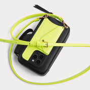 Donna Side Slot Crossbody Bandolier - Neon Yellow/Gold