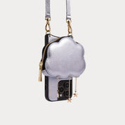 Willa Cloud Crossbody Bandolier - Metallic Powder Blue/Gold