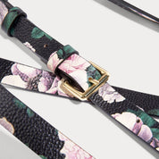 Hailey Side Slot Leather Crossbody Bandolier - Ceci Dark Floral/Gold